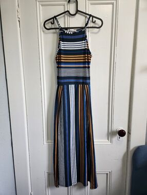 Caution to the Wind Striped Maxi Dress Size S
